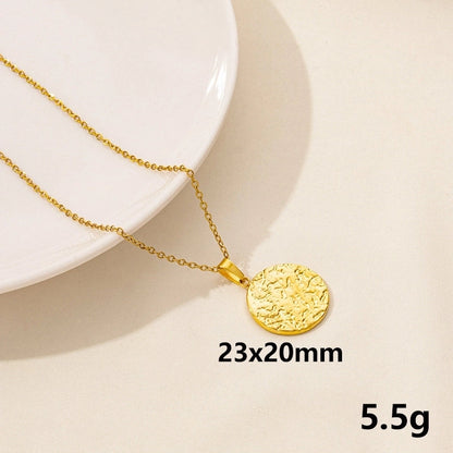 Minimalist Geometric Round 304 Stainless Steel Plating Pendant Necklace