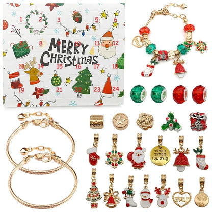 Christmas 24 Countdown Calendar DIY Blind Box Creative Blind Box Bracelet Jewelry Advent Gift