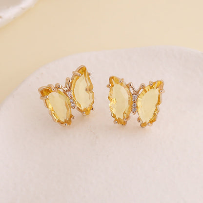 Women Butterfly Copper Stud Earrings