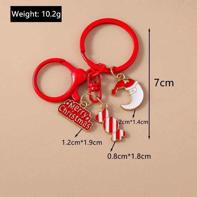 Cute Commute Christmas Tree Snowman Alloy Christmas Keychain