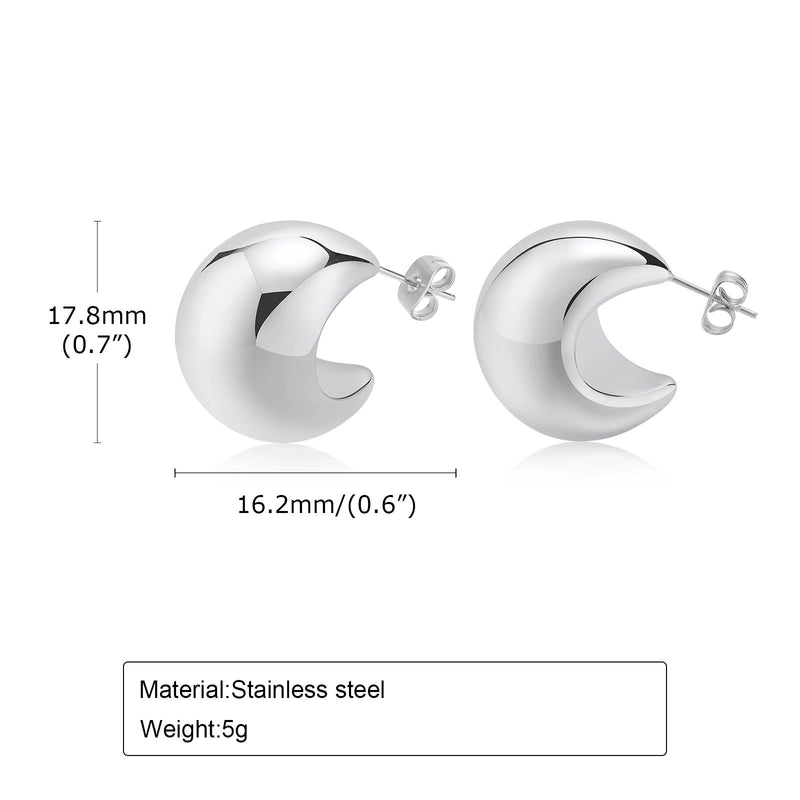 1 Pair Minimalist Solid Color Plating 201 Stainless Steel 18K Gold Plated Stainless Steel Earrings