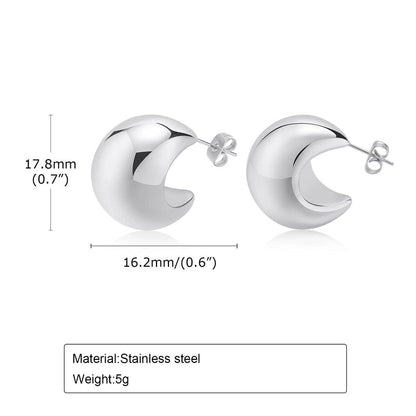 1 Pair Minimalist Solid Color Plating 201 Stainless Steel 18K Gold Plated Stainless Steel Earrings