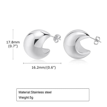 1 Pair Minimalist Solid Color Plating 201 Stainless Steel 18K Gold Plated Stainless Steel Earrings