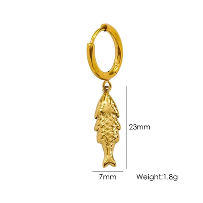 3 Pieces Beach Tortoise Starfish Shell Plating 304 Stainless Steel 14K Gold Plated Earrings