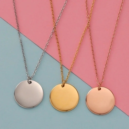 Stainless Steel 18K Gold Plated Rose Gold Plated Minimalist Commute Solid Color None Pendant Necklace