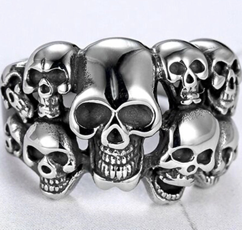 Retro Skull Alloy Plating Halloween Unisex Open Rings