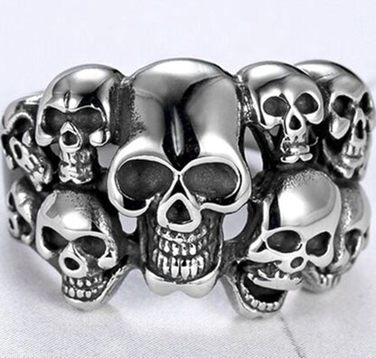 Retro Skull Alloy Plating Halloween Unisex Open Rings