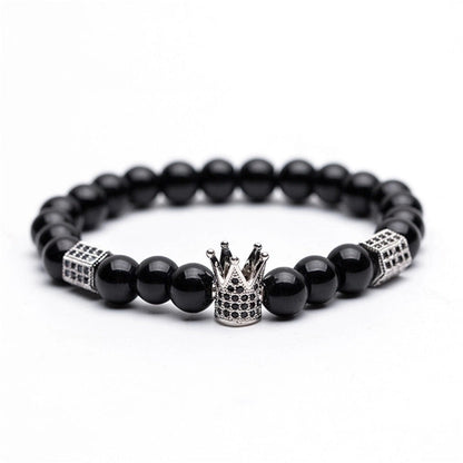 Fashion Frosted Natural Stone Crown Bracelets