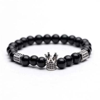 Fashion Frosted Natural Stone Crown Bracelets