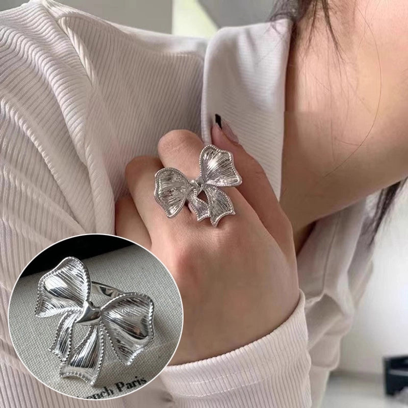 Vintage Style Bow Knot Copper Plating Open Rings