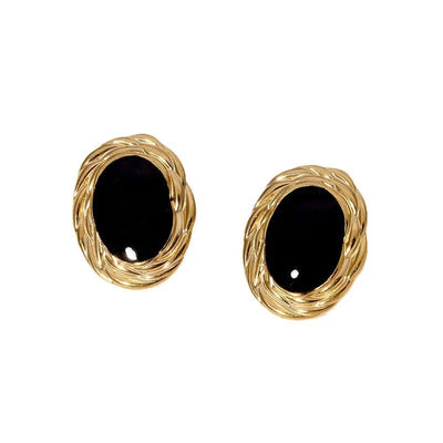 Minimalist Ellipse Geometric Stainless Steel Electroplating Stud Earrings