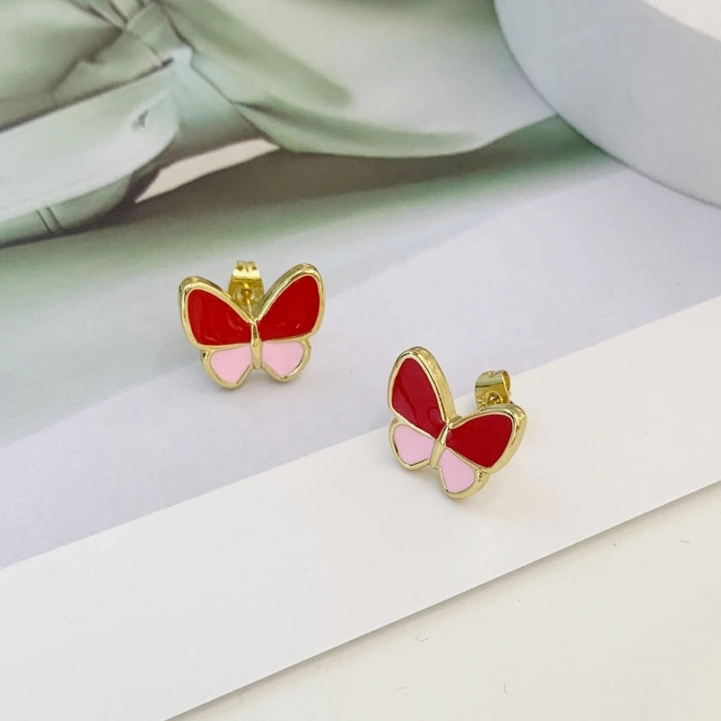 1 Pair Minimalist Butterfly 304 Stainless Steel 18K Gold Plated Ear Studs