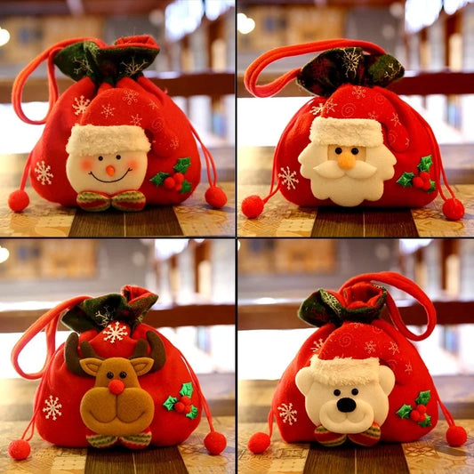 Christmas Cute Santa Claus Nonwoven Party Gift Bags