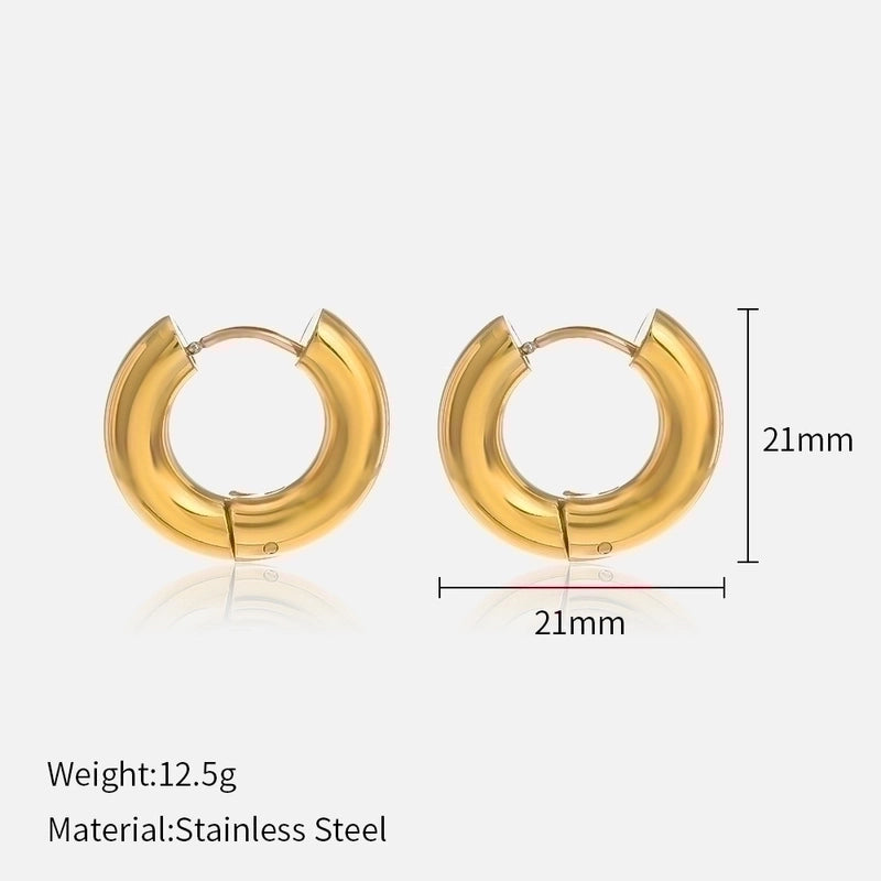 1 Pair IG Style Minimalist Solid Color Plating 304 Stainless Steel Stainless Steel Earrings