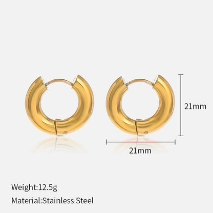 1 Pair IG Style Minimalist Solid Color Plating 304 Stainless Steel Stainless Steel Earrings