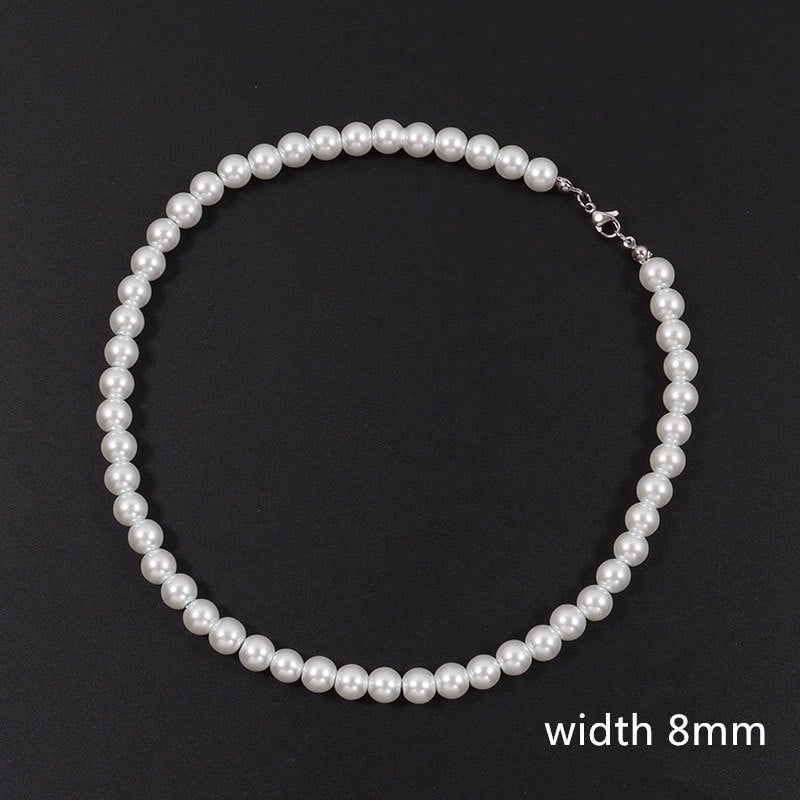 Elegant Geometric Imitation Pearl Beaded Unisex Necklace