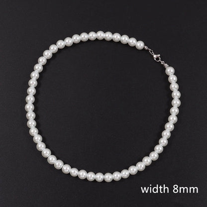 Elegant Geometric Imitation Pearl Beaded Unisex Necklace