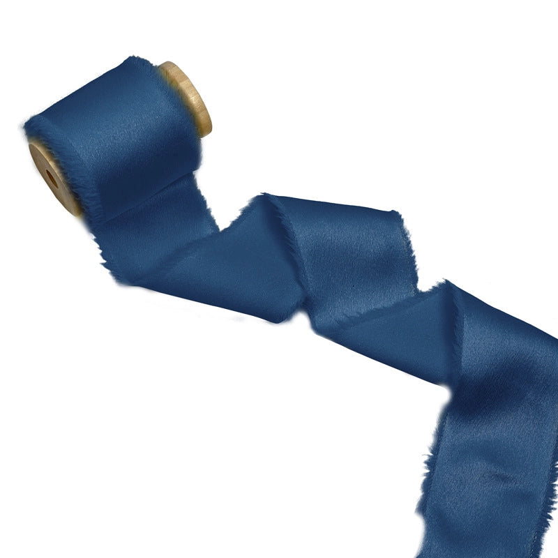 Satin Hand Ripped Burr Cloth Strip Ribbon New Year Ribbon Soft Decorative Hair Ribbon Flowers Ribbon Christmas Ribbon