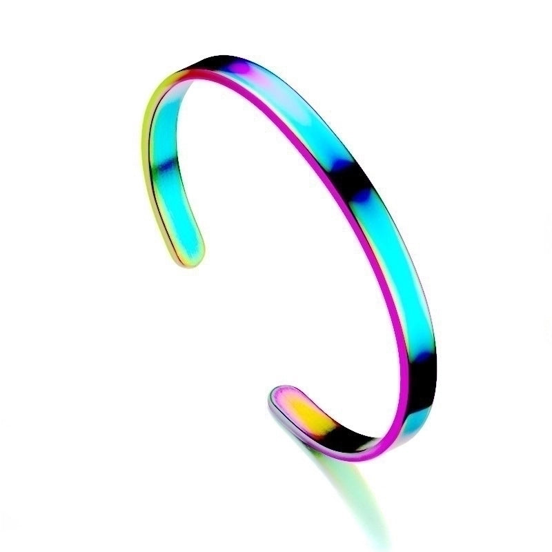 Minimalist Solid Color Stainless Steel Plating Bangle 1 Piece