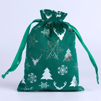 Christmas Minimalist Classic Style Christmas Tree Snowflake Flocking Holiday Daily Gift Bags Gift Wrapping Supplies