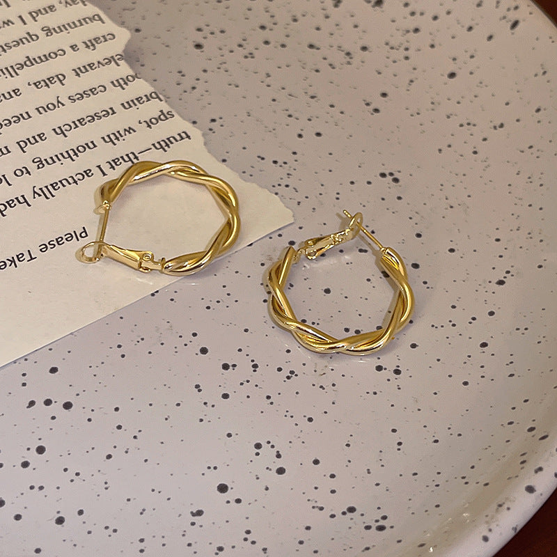 Circle Heart Geometric Metal Electroplating Earrings