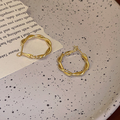 Circle Heart Geometric Metal Electroplating Earrings