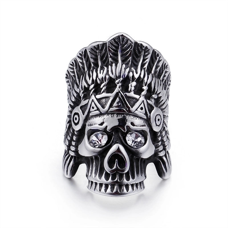 Punk Star Skull Titanium Steel Plating Halloween Men's Rings