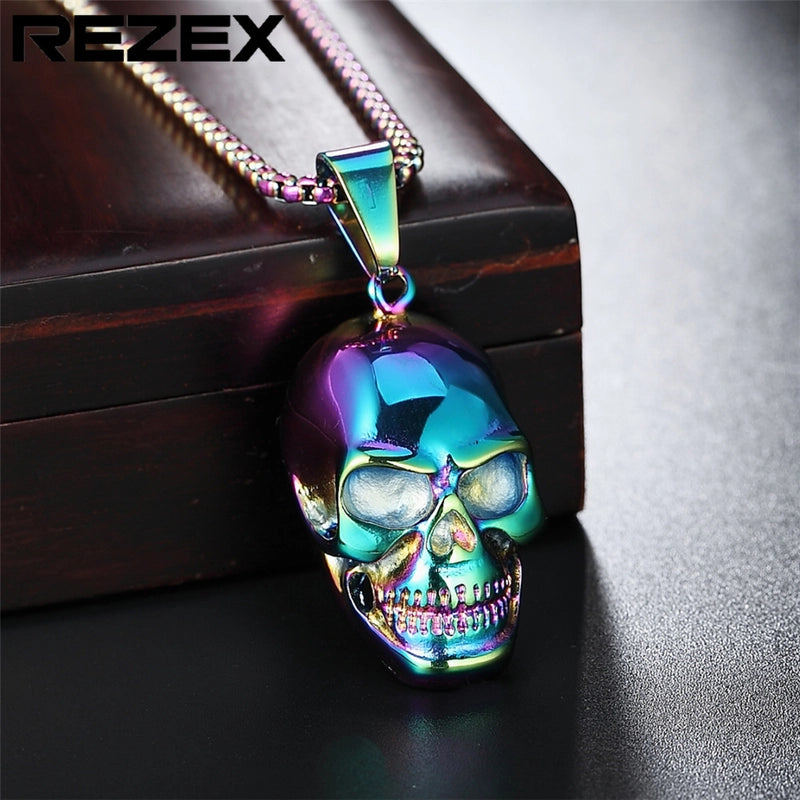 Hip-Hop Punk Skull Titanium Steel Halloween Unisex