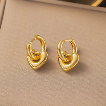 1 Pair Elegant Sweet Streetwear Geometric Plating Titanium Steel Earrings