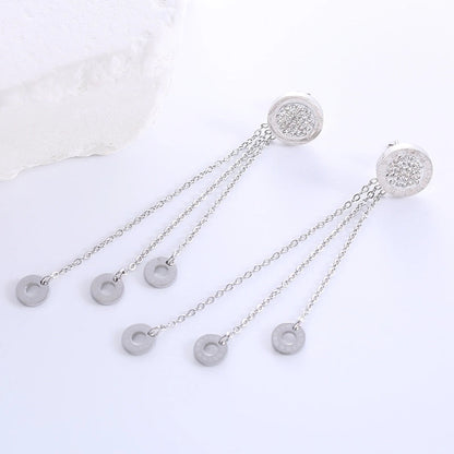 1 Pair Elegant Luxurious Classic Style Star Tassel Butterfly Inlay 304 Stainless Steel Zircon Drop Earrings