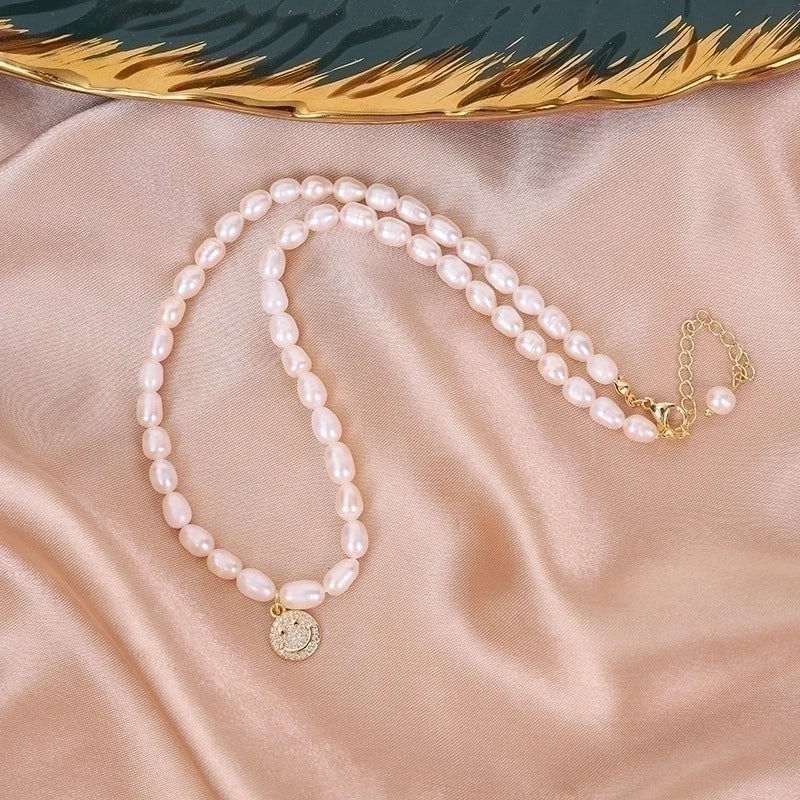 Alloy Freshwater Pearl Copper Fashion Solid Color Irregular Necklace