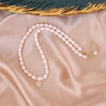 Alloy Freshwater Pearl Copper Fashion Solid Color Irregular Necklace