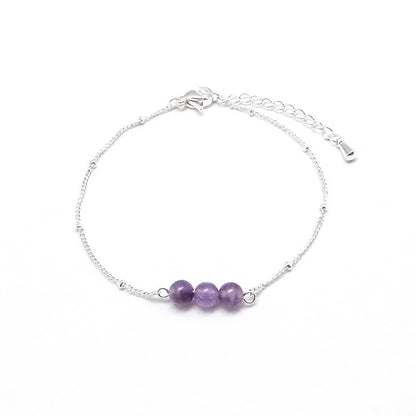 Minimalist Classic Style Geometric Stainless Steel Natural Stone Bracelets