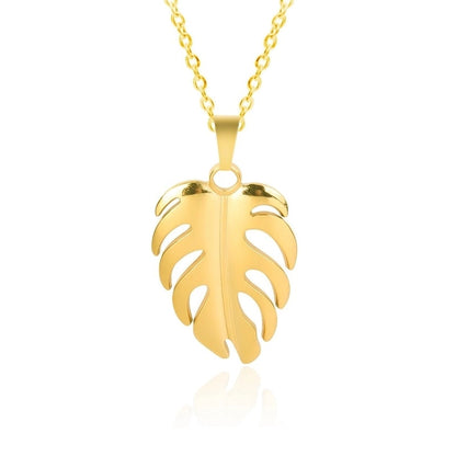 3 Pieces IG Style Minimalist Leaves 304 Stainless Steel 18K Gold Plated Plating Pendant Necklace Necklace Pendant