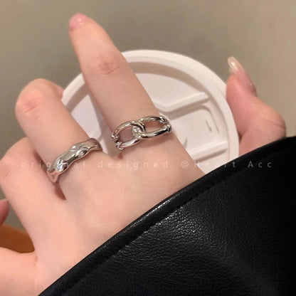 Minimalist Heart Shape Flower Bow Knot Copper Inlay Artificial Pearls Opal Zircon Rings