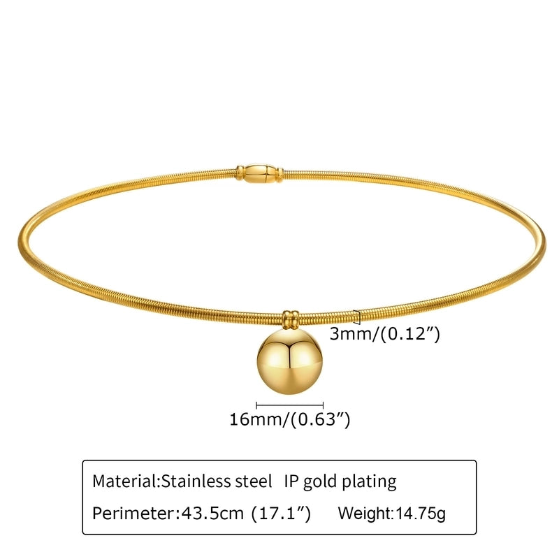 Minimalist Classic Style Solid Color 201 Stainless Steel Choker