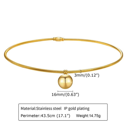 Minimalist Classic Style Solid Color 201 Stainless Steel Choker