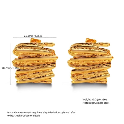 1 Pair Minimalist Triangle Plating 304 Stainless Steel Imitation Gold Stainless Steel Earrings