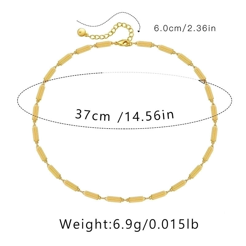 Ig Style Minimalist Solid Color Copper Plating Chain 18k Gold Plated Necklace