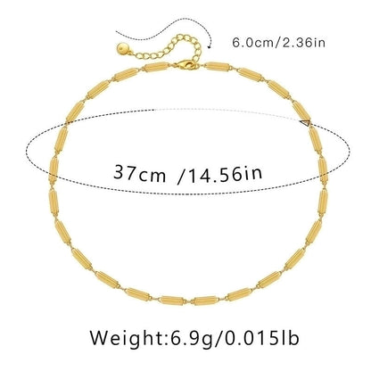 Ig Style Minimalist Solid Color Copper Plating Chain 18k Gold Plated Necklace