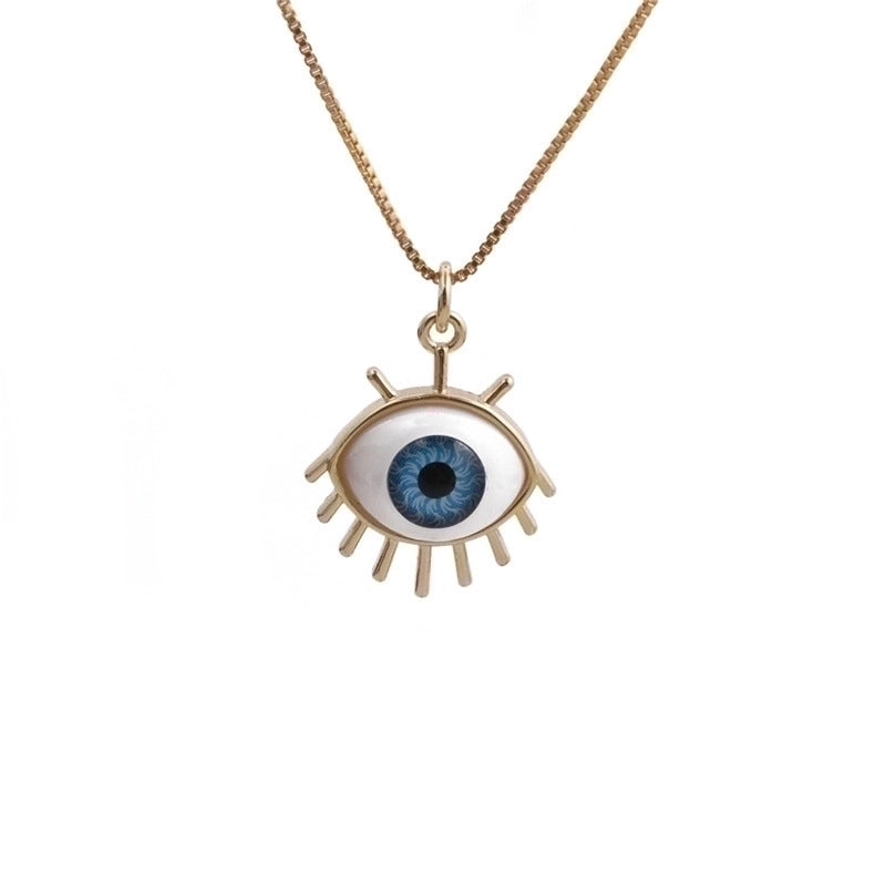 Simple Dripping Evil Eye Pendant Copper Zircon Necklace
