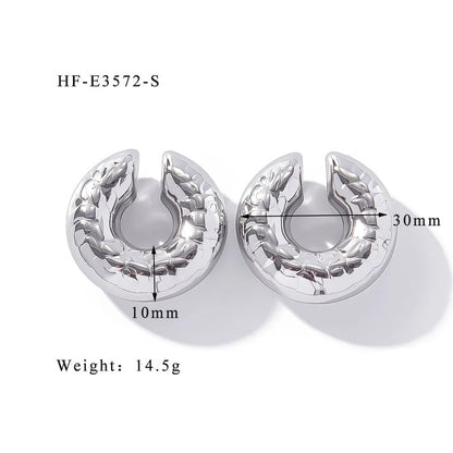 1 Piece Minimalist Classic Style Solid Color Plating 304 Stainless Steel Ear Cuffs