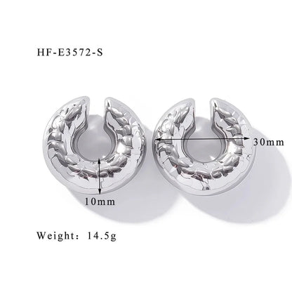 1 Piece Minimalist Classic Style Solid Color Plating 304 Stainless Steel Ear Cuffs