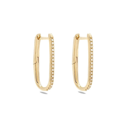 1 Pair Elegant Geometric Solid Color Copper Hoop Earrings