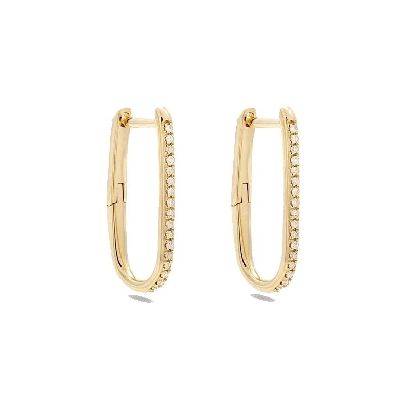 1 Pair Elegant Geometric Solid Color Copper Hoop Earrings