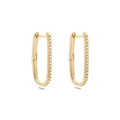 1 Pair Elegant Geometric Solid Color Copper Hoop Earrings