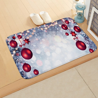 Cute Christmas Tree Snowflake Flannel Fabric Floor Mat