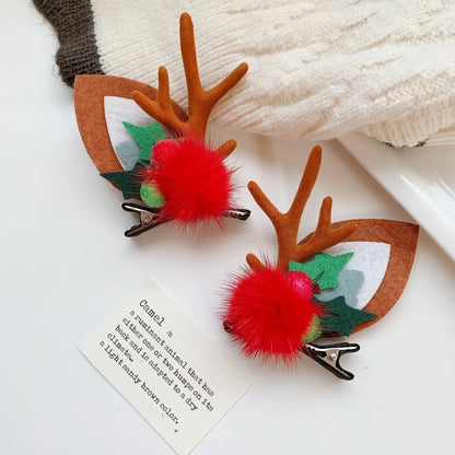 Christmas Cute Women's Christmas Tree Santa Claus Snowman Sequins Plush Hair Clip