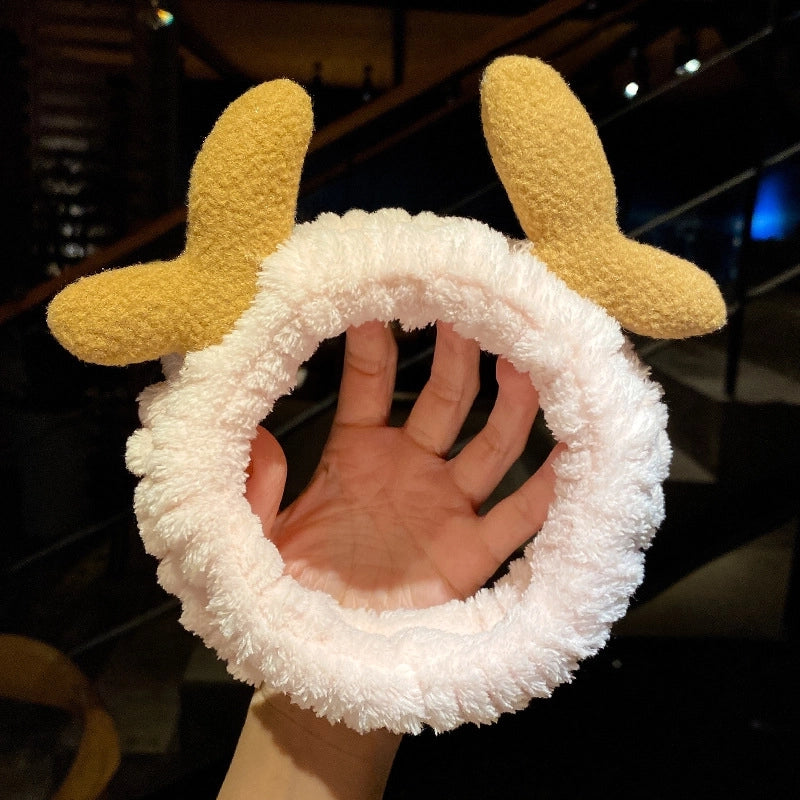 Cat Ears Hair Band Hair Band Korean Plush Internet Celebrity Rabbit Ear Hair Accessories Bow Face Wash Hair Band