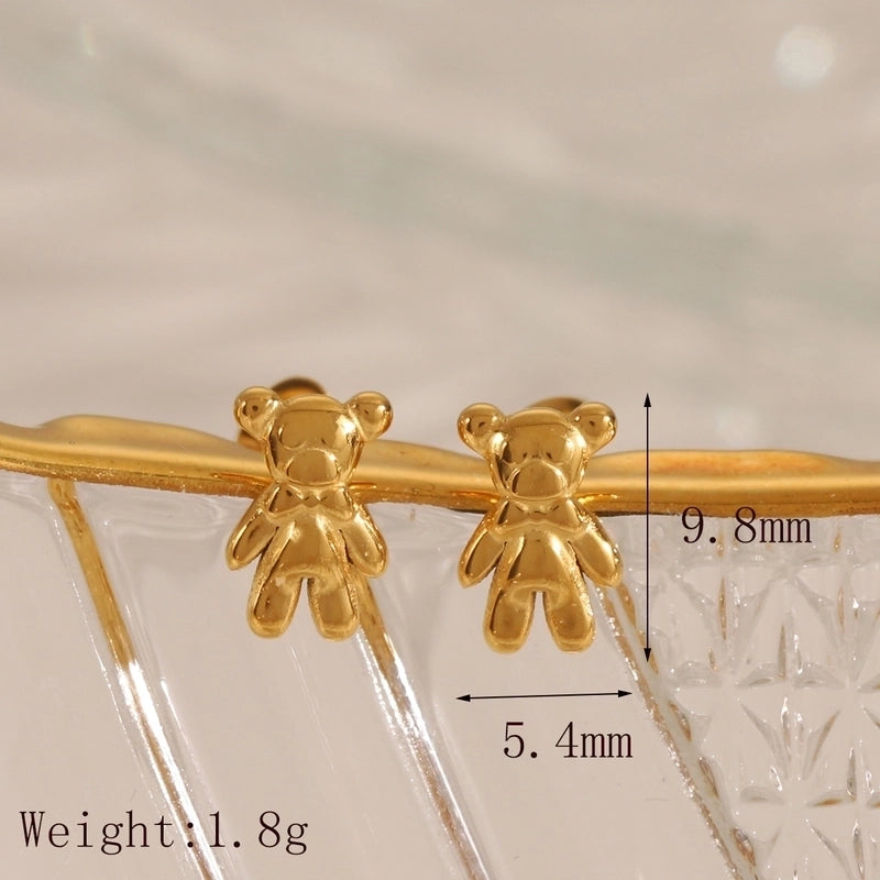 1 Pair IG Style Minimalist Commute Star Heart Shape Flower 304 Stainless Steel 14K Gold Plated Ear Studs